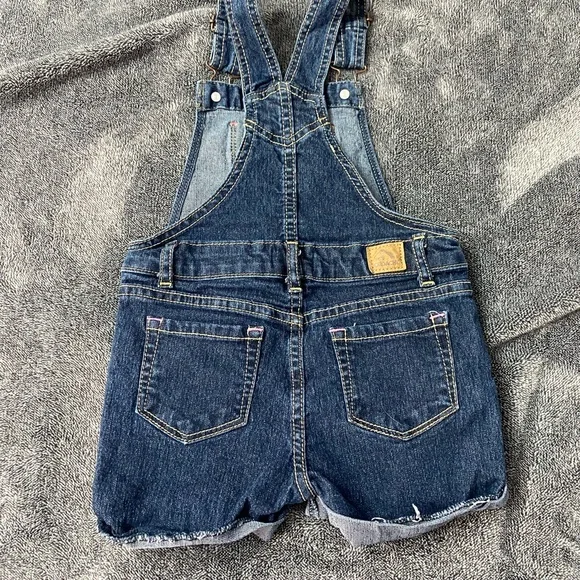 Jordache Dark Blue Kids Denim Overalls with Button Accents Size 3T - Picture 4 of 7
